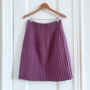 Anthropologie Lilac Cable Knit Wool Sweater Skirt